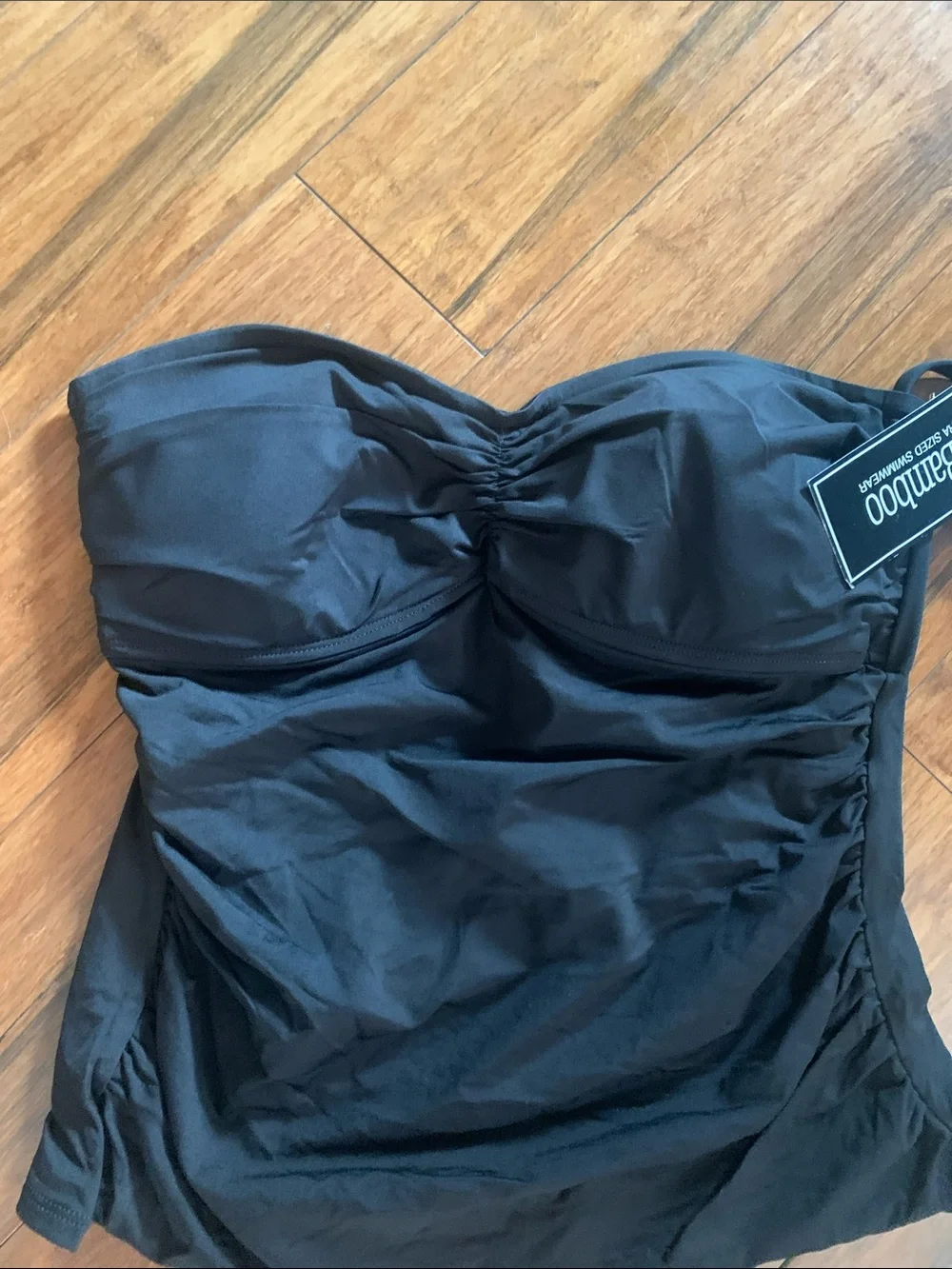 2bamboo Black Strapless Tankini Swim Top